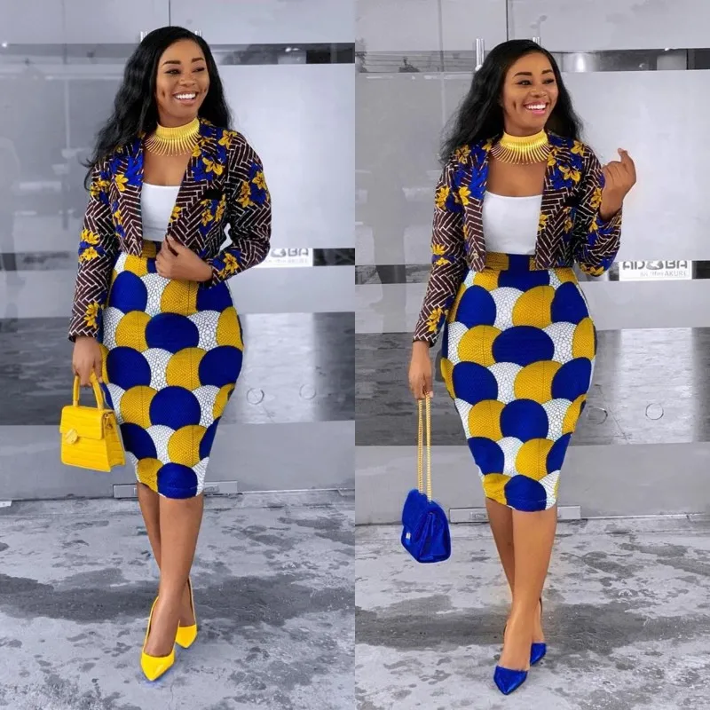 

Women's fashion casual small suit coat skirt suit two-piece set