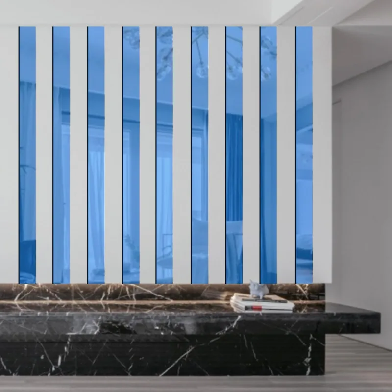 Acrylic Mirror Surface Wall Stickers Striped Design Living Room Modern Decoration | Дом и сад
