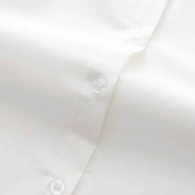 Офисная Женская блузка с карманами однотонные белые рубашки женская Свободная