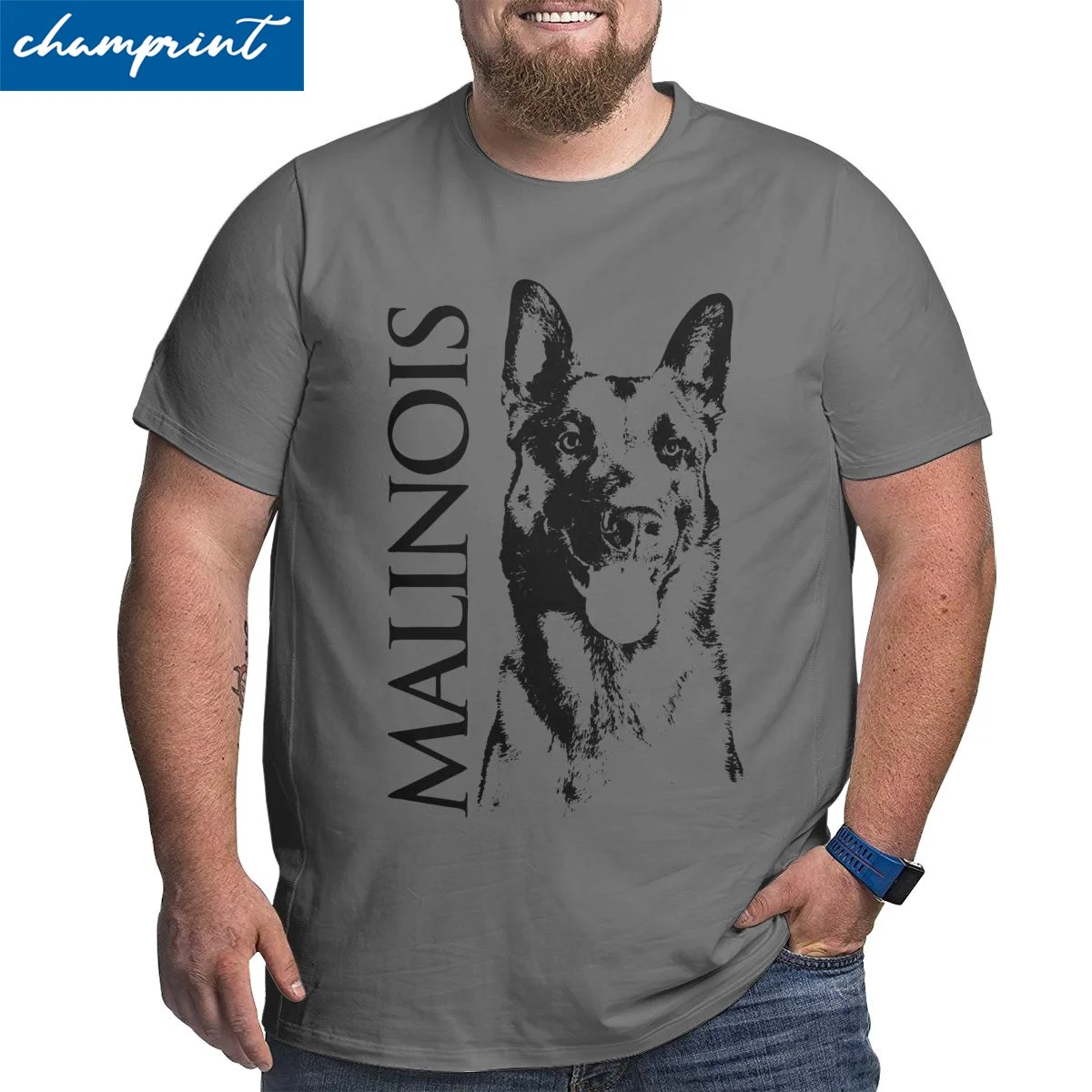 Impresionante malois Dog Pastor Belga malelaar, Camiseta de algodón para hombre, camiseta de talla grande 4XL 5XL 6XL, ropa