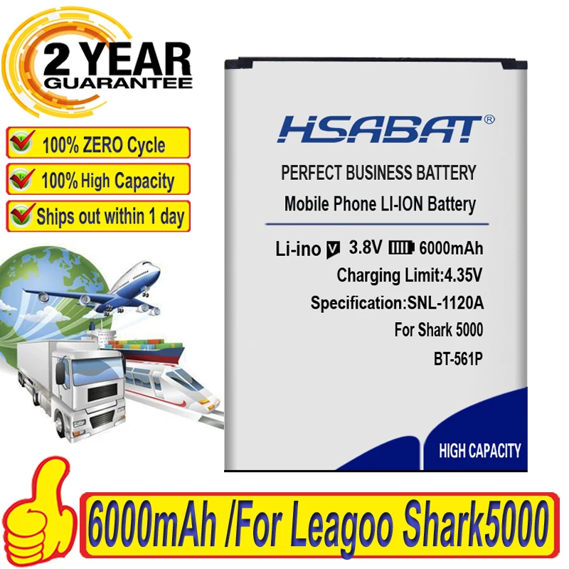 Топ бренд 100% Новый 6000 мАч BT 561P батарея для Leagoo Shark Shark5000 батареи|Аккумуляторы