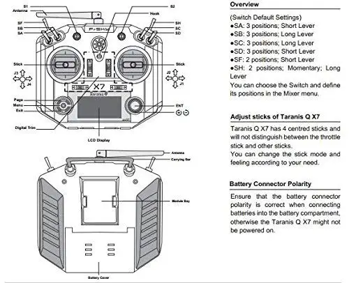 FrSky 2,4G ACCST Taranis QX7 Q X7 16 каналов передатчик пульт дистанционного управления черный или белый