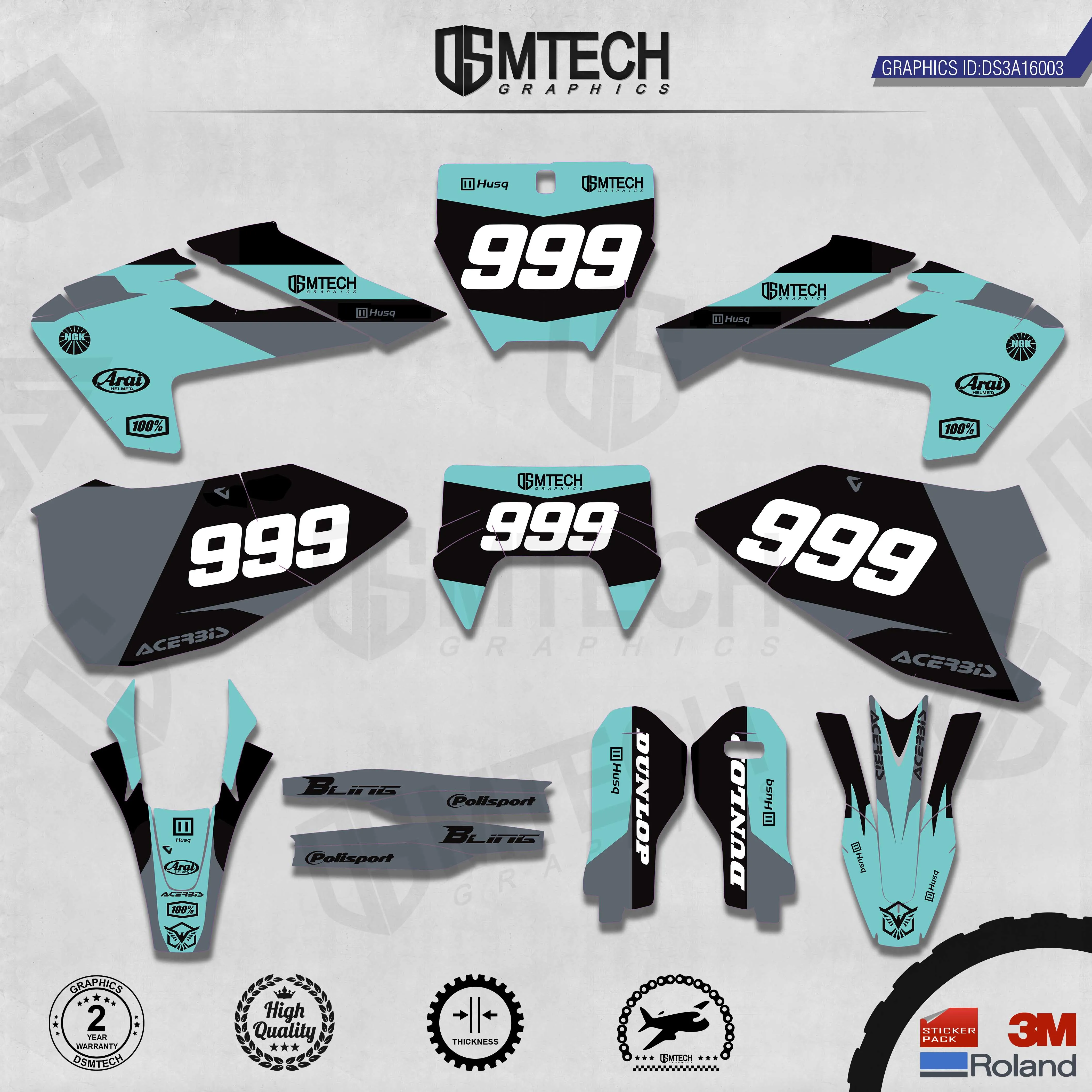 DSMTECH Customized Team Graphics Backgrounds Decals 3M Custom Stickers For TC FC TX FX FS 2016-2018  TE FE 2017-2019  003