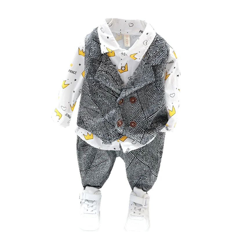 

Baby Boys Clothes Children Spring Autumn Shirts Suit Vest Pants 3Pcs/sets Outfit Fashion Kids Toddler Casual Clothing Tracksuits