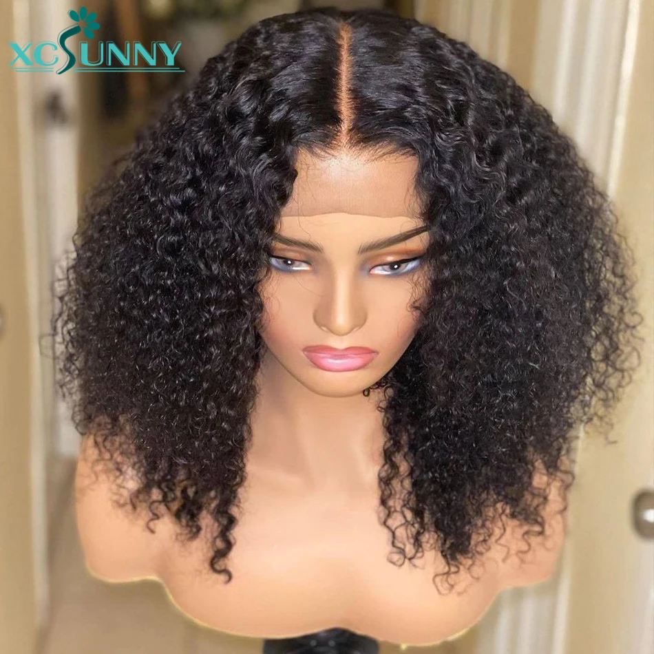 

Прозрачный передний парик на сетке HD, вьющийся передний парик на сетке, человеческие волосы без клея, Remy, бразильский кудрявый парик для жен...