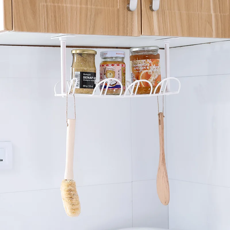 

Under-table Power Cord Rack Kitchen Patch Panel Storage Rack Layered Hanging Basket Shelf Organizer Home Office Storage Tools