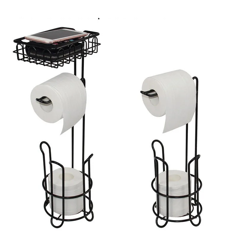 

Vertical Paper Towel Rack European Style Toilet Roll Tissue Holder Bathroom Storage Organizer Shelf