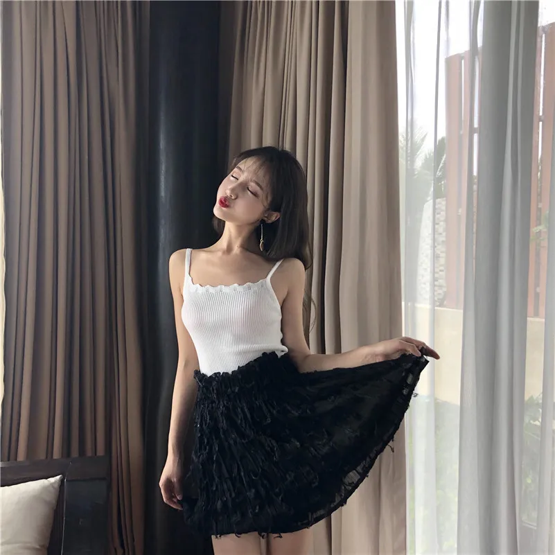 Летняя белая кружевная короткая юбка Новинка Лидер продаж милая плиссированная