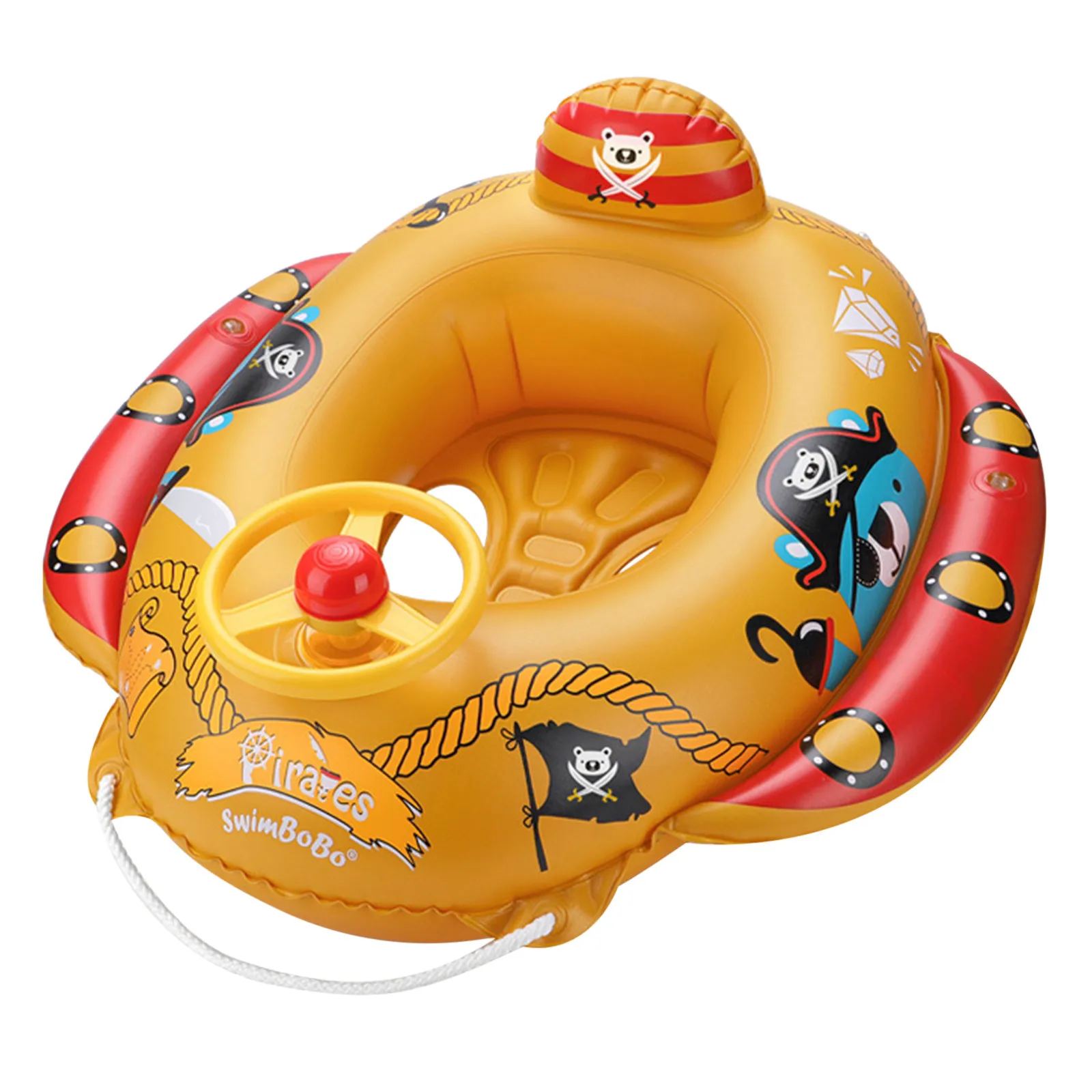 

Baby Swimming Pool Rings Seat Cute Inflatable Swim Ring Float Seat Swim Circle with Dual Handle for Baby Toddlers Pool Bathtub
