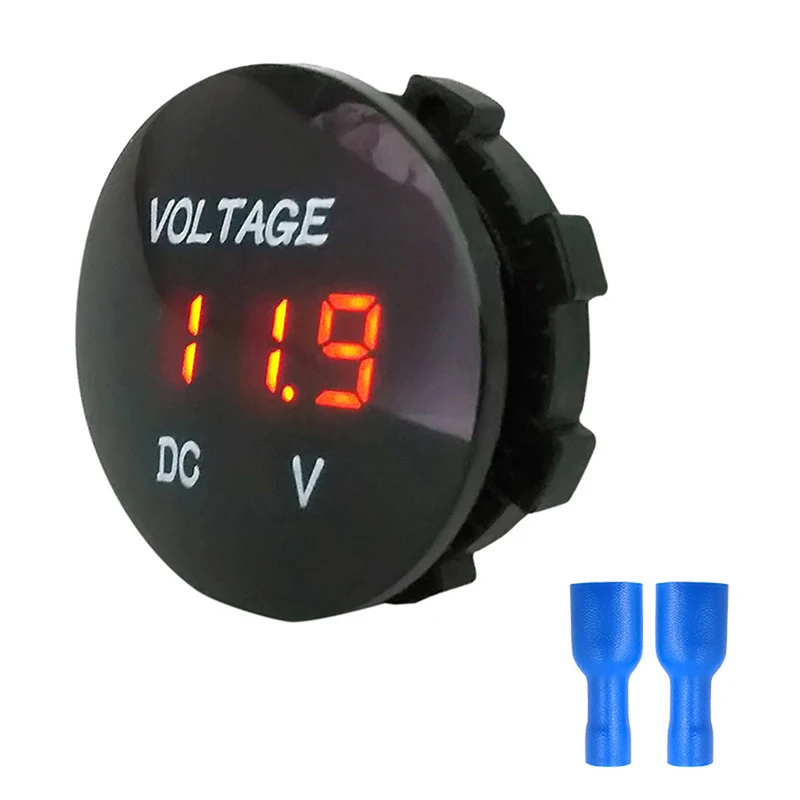 5 цветов beler вольтметр Мини DC 12V 24V Водонепроницаемый круглый Панель светодиодный