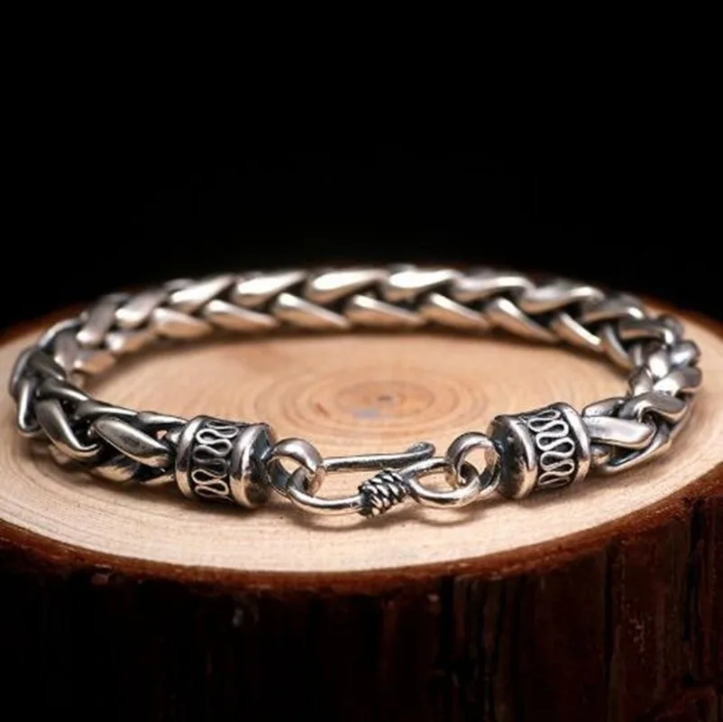 

Men's Classic Punk High Quality Metal Braided Biker Chain Bracelet