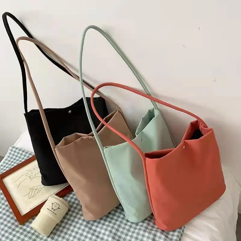 Casual Tote Shoulder Bags For Women Solid Color Big Capacity Korean 2021 Autumn New Designer All-Match Cross-Body Messenger Bags