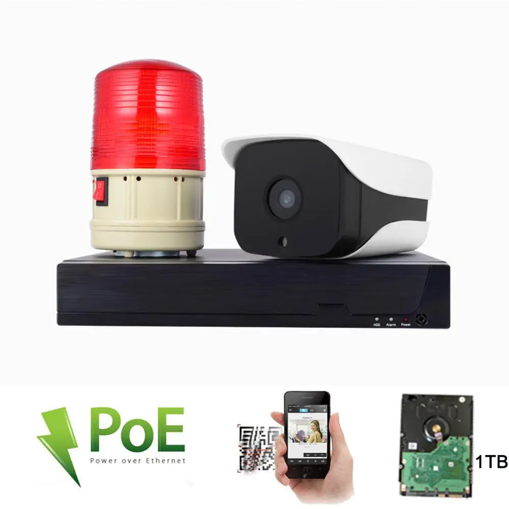 Камера с распознаванием лица система безопасности POE 4 канала 1080P|Камеры