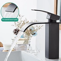 hot cold basin faucet waterfall bathroom vanity sink faucet single lever chrome stainless steel hot and cold basin washing taps