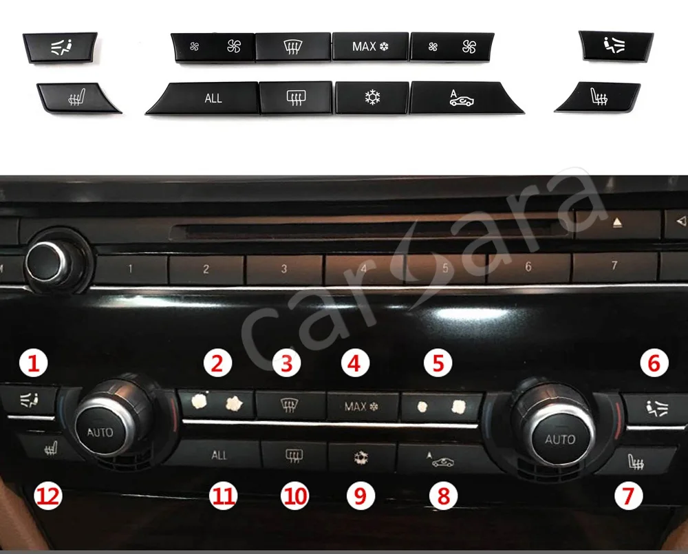 Сменная крышка кнопки переключателя кондиционера для B MW Low/Middle/High End 5 Series /5 GT / 6 7