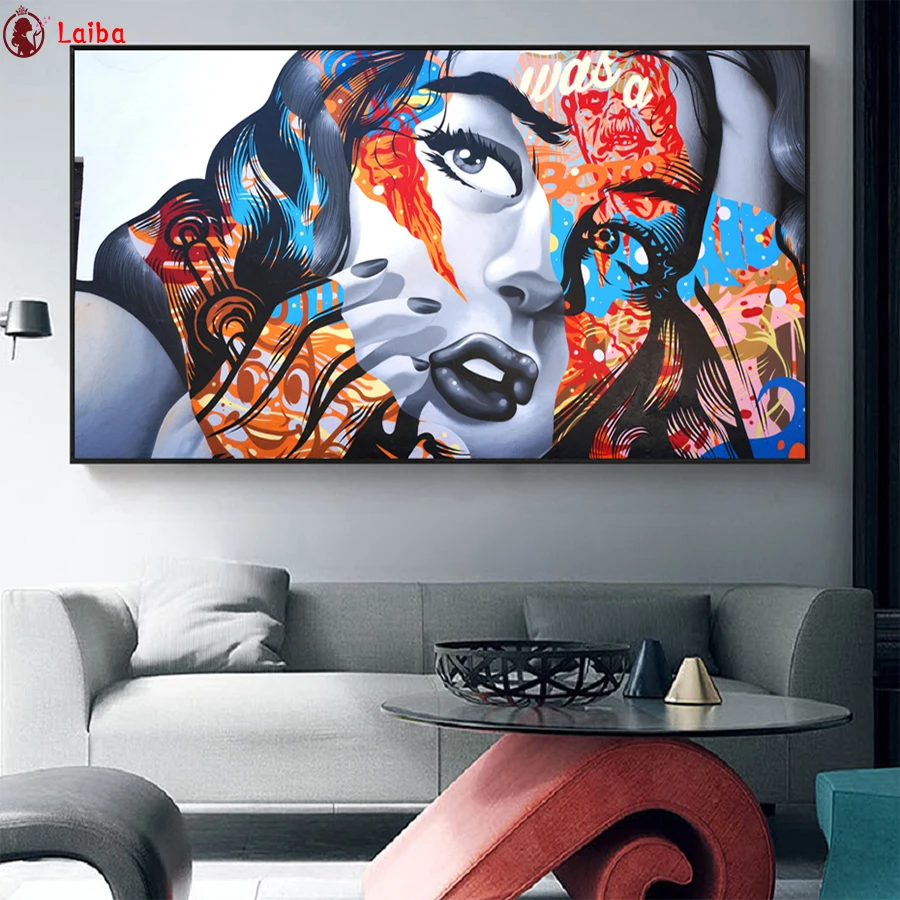 

5D «сделай сам», алмазная живопись, модная девушка, ручная роспись, граффити, вышивка крестиком, полная квадратная, круглая Алмазная вышивка, ...