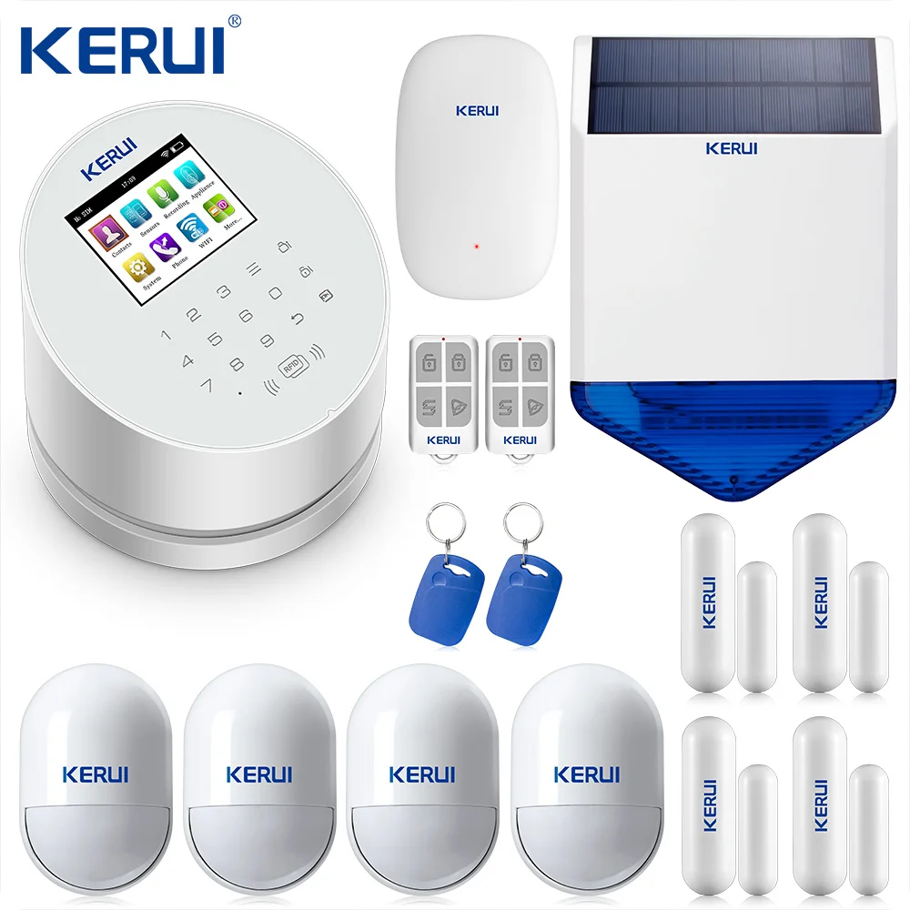 KERUI W2 Wi Fi GSM PSTN Телефон стационарный домашний сигнал тревоги приложение ISO 433 МГц TFT