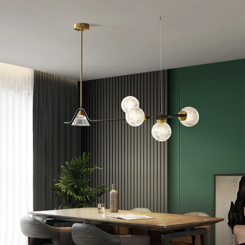 Miglior Lampade A Sospensione Moderne A LED A Soffitto In Rame Sala Da Pranzo Per La Casa Illuminazione Per Bar Lampada A Sospensione Apparecchio Per Interni In Vetro Nero