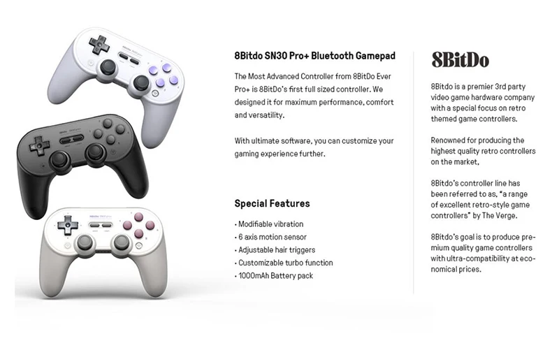 WUIYBN 8Bitdo Sn30 Pro+ геймпад беспроводной джойстик Bluetooth игровой контроллер для nintendo Switch PC macOS Android
