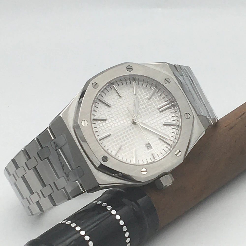 Мужские часы из нержавеющей стали с восьмиугольным циферблатом 42 мм|Мужские