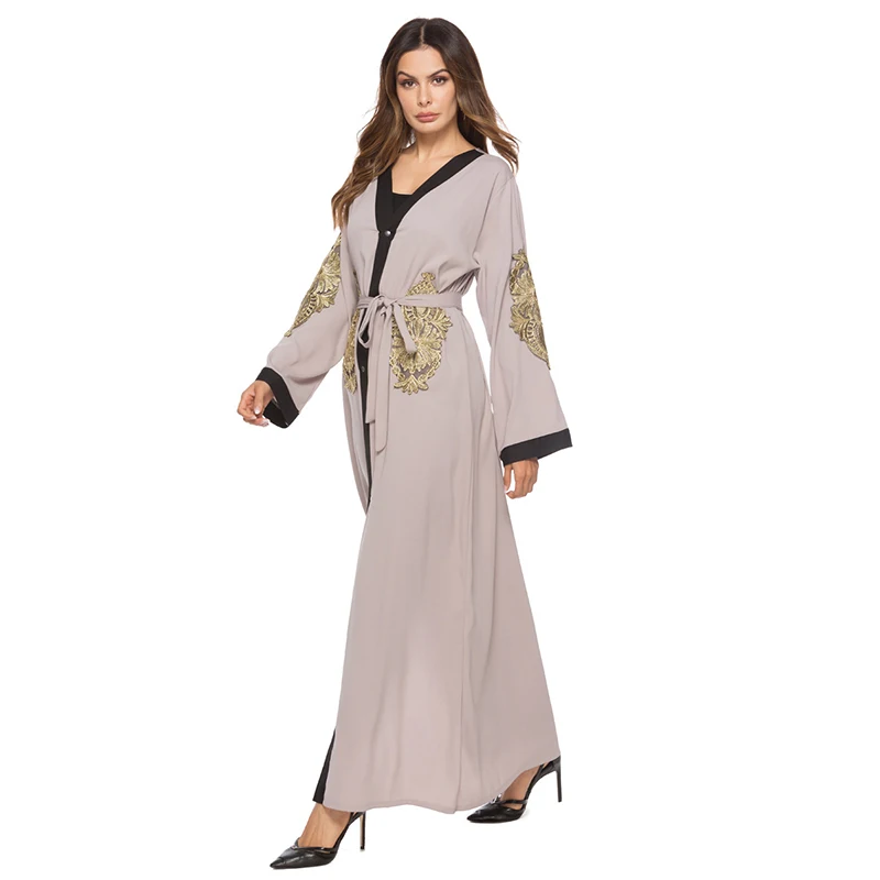 Мусульманский Арабский Дубай Турция Элегантный вышитый кардиган исламское