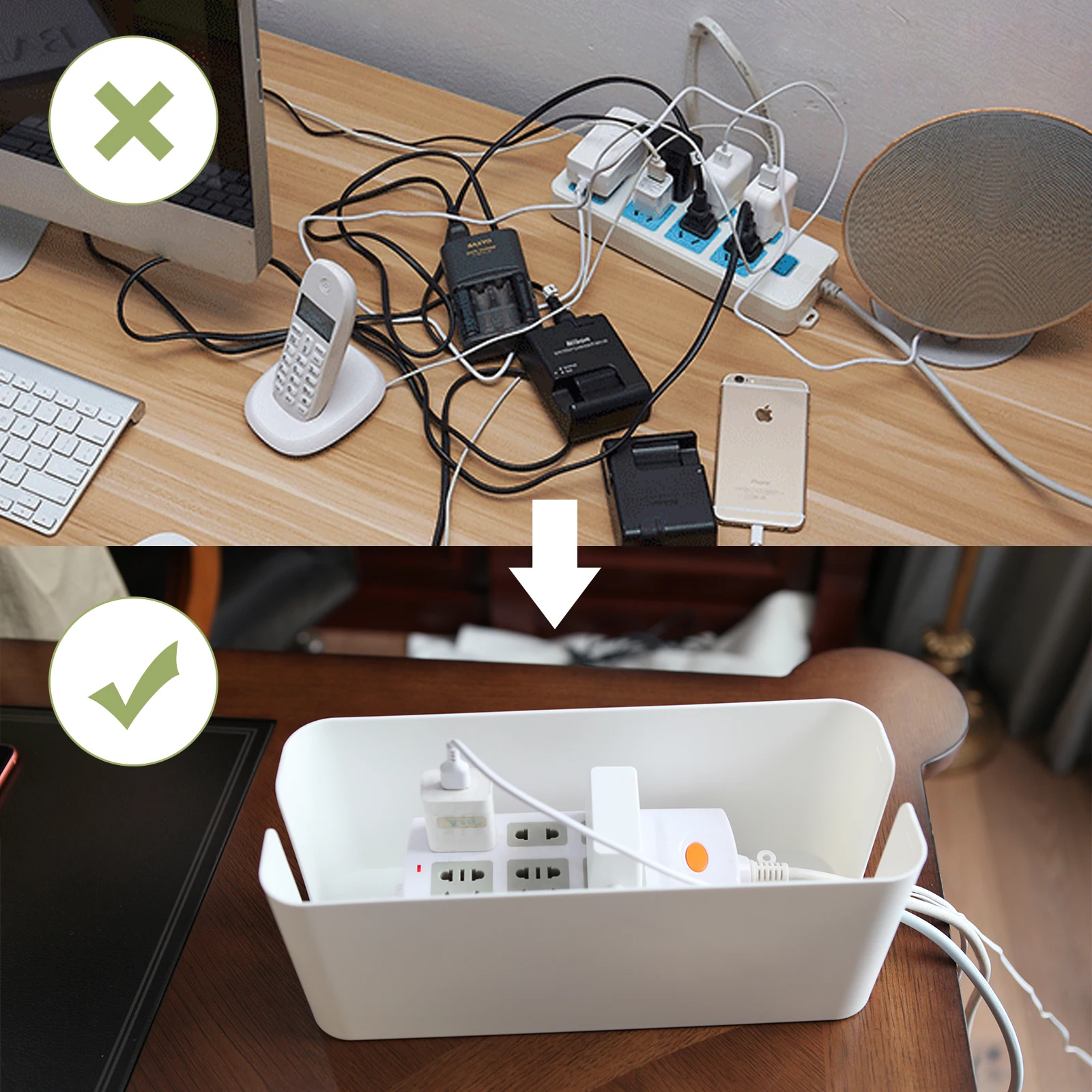

Wire Storage Box Power Line Cases Junction Box Plastic Cable Management Tidy Household Necessities Switch Easy for Home Safety