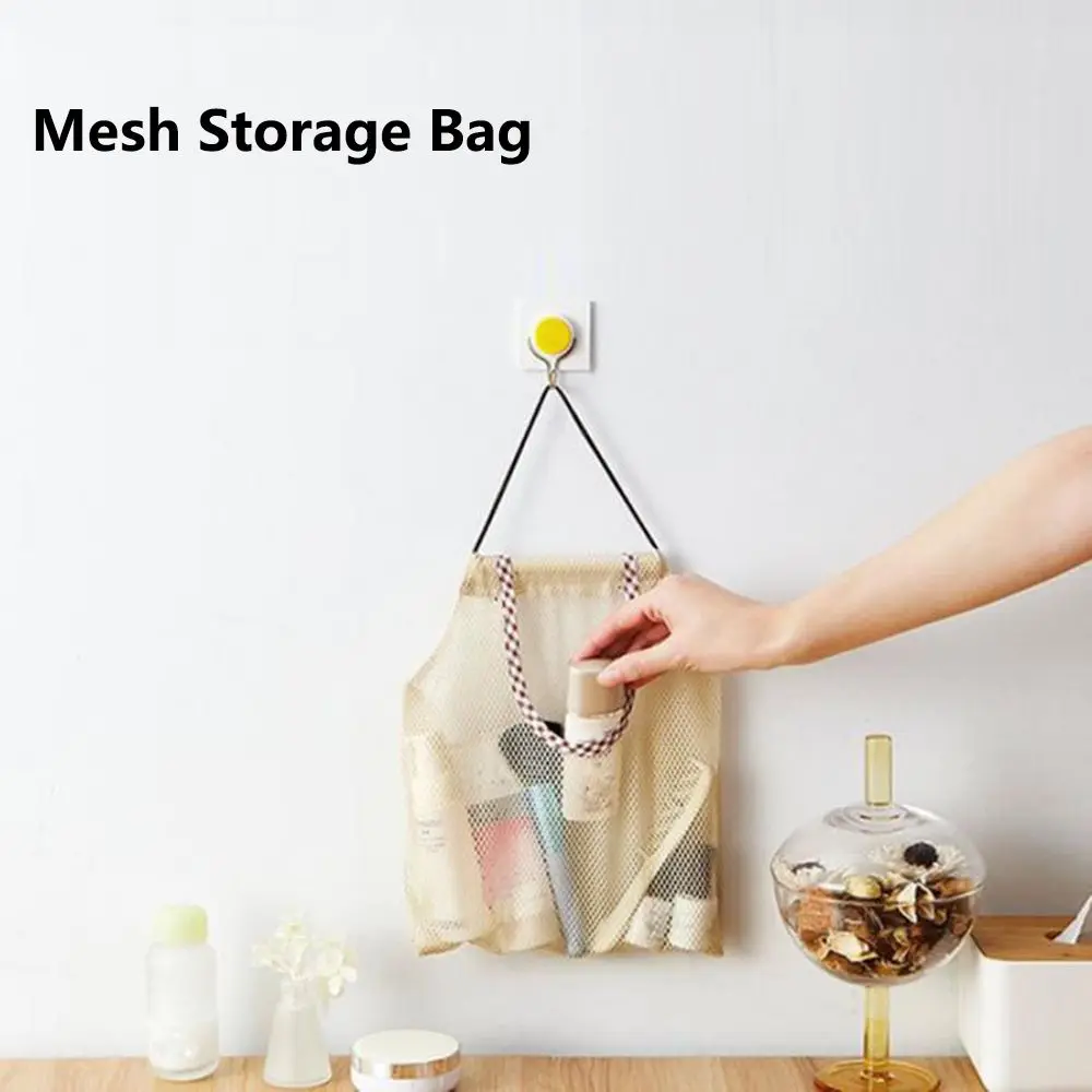 

Durable Wide Use for Vegetable Fruit Breathable Mesh Bags Storage Net Bag Bathroom Toiletry Storage Kitchen Organizer