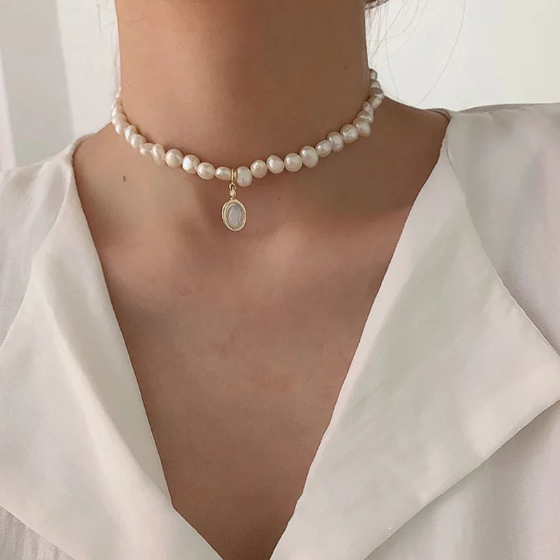 

Beaded Choker Pearl Necklace For Women Gold Chain Necklaces Pendant Collar Chokers Chains Bead Necklace Womens Jewelry 2021