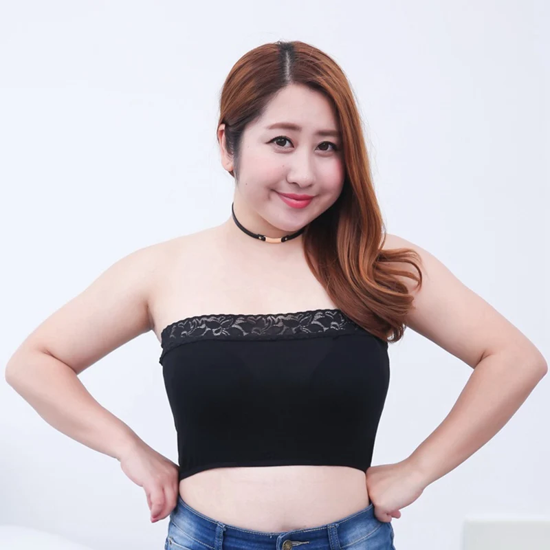 3XL Big Size Tube Tops Crop Sexy Top Bra Woman Clothes Halter Stresswear Ladies Bodycon Shirt Black White | Женская одежда