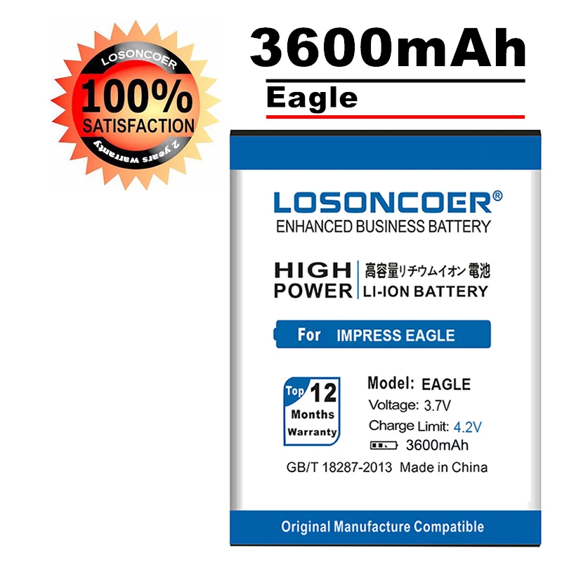 LOSONCOER 3600 мАч аккумулятор высокой емкости для смартфонов Vertex Impress Eagle|Аккумуляторы