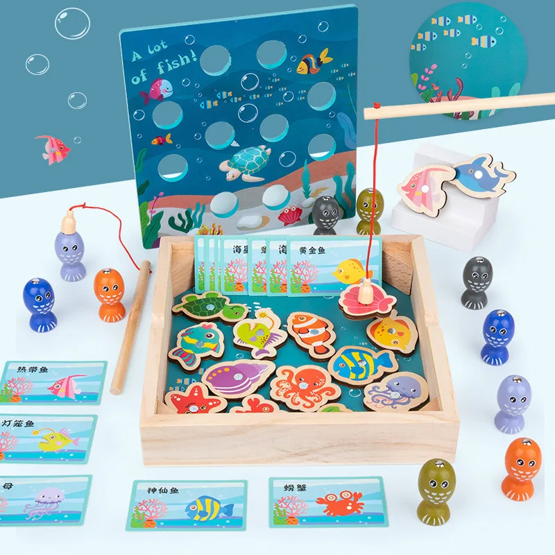 

Montessori Educational Toys Children's Bead Fishing Educational Wooden Toys Gifts for Children