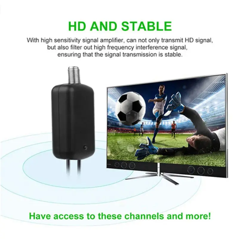 Черный низкий Шум USB ТВ антенный усилитель Простота установки цифровой DVB-T2 ATSC