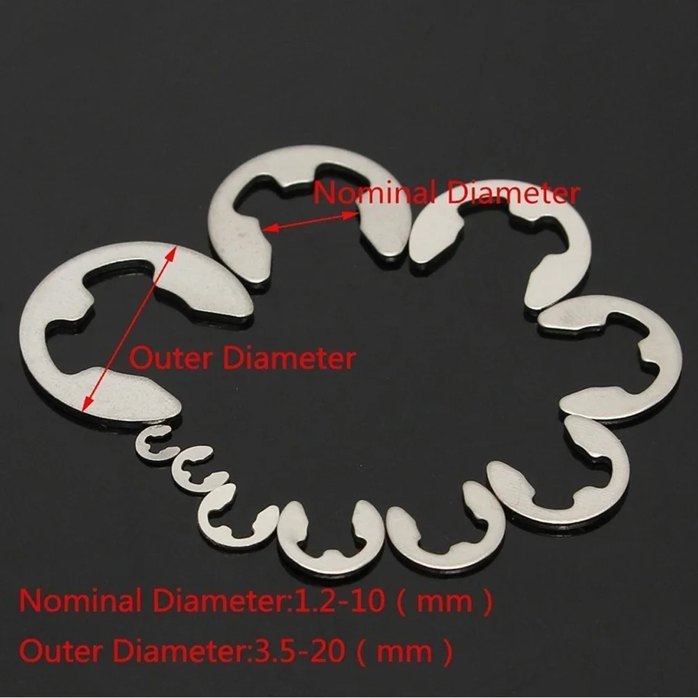 

120/200pcs Insert Nuts Set M1.5-M10 Stainless Steel 304 E Type Circlip Snap Ring Gasket Hex Socket Threaded Insert Nuts