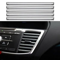 10pcs auto suv car interior accessories air conditioner outlet decoration strips universal silver strips decor car products