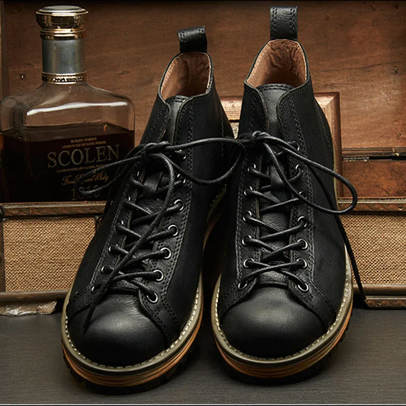 Ботинки для верховой езды Мужские ботинки из натуральной воловьей кожи Мужская