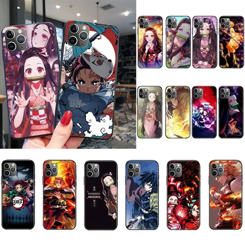demon slayer anime kimetsu no yaiba phone case for iphone 11 12 mini pro xs max 8 7 plus x xs xr free global shipping