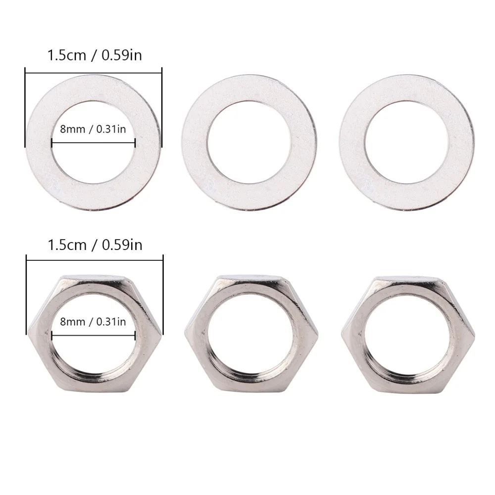 40 stücke gitarre mutter dichtung potentiometer mutter und dichtung kleine metall elektrische gitarre teile für home shop m7 stil free glo