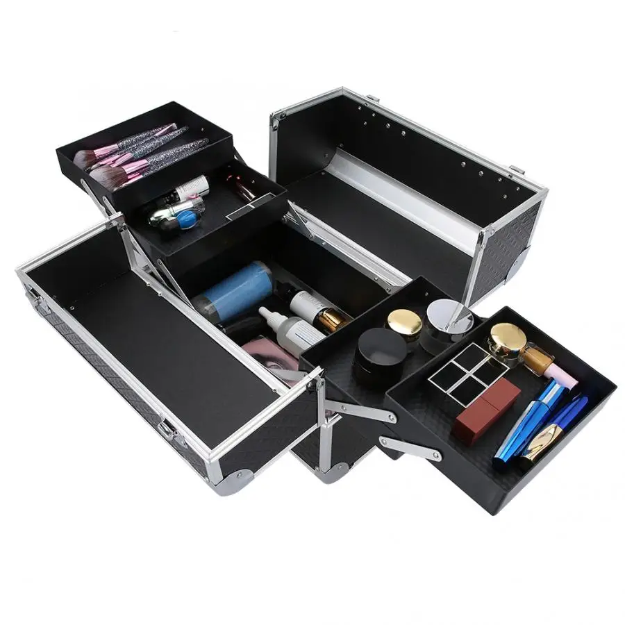 Многофункциональный ящик для хранения макияжа из алюминиевого сплава чехлы