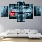 Панорамная стоматологическая рентгеновская картина, 5 шт., Современная Картина на холсте, картина маслом, Постер, HD картина для гостиной, офиса, рамки для украшения дома