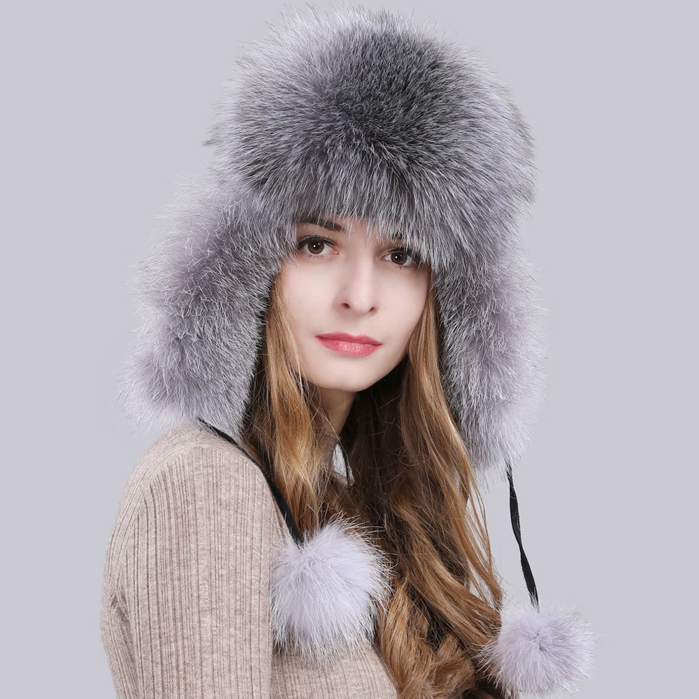 2021 горячая Распродажа для женщин с натуральным лисьим мехом российские шапки