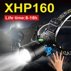 Мощный светодиодный фонарик XHP160, индукционная фара, велосипедный светодиодный фонарик, 18650, перезаряжаемая, USB-фара, фонарик для кемпинга