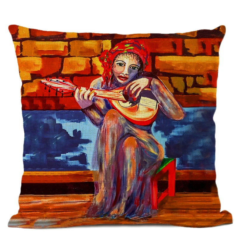 Чехлы для подушек в стиле ретро с изображением маслом африканских женщин