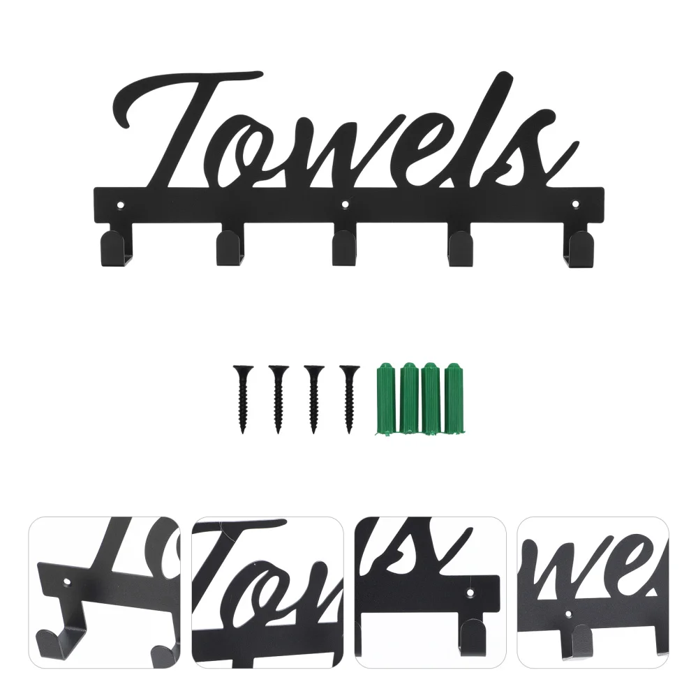 

1Pc Bathroom Storage Hook Towel Hanging Hook Household Furniture (Black)