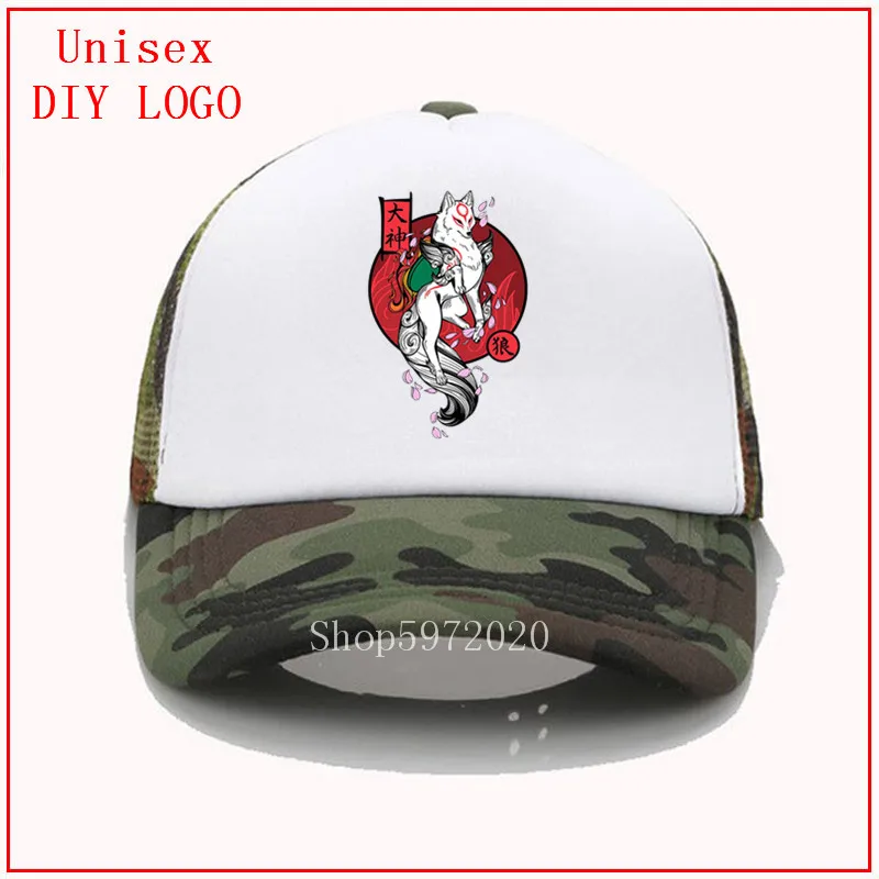 Japan Kanji White Wolf God Basdball Cap Unisex Adjustable Hip Hop Sun Hats Costume women beach visor hats caps men | Аксессуары для