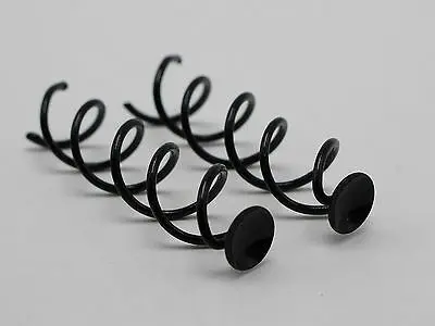 10 Black Spiral Spin Screw Bobby Pin Hair Clip Twist Barrette 50mm with Bowl Pad |
