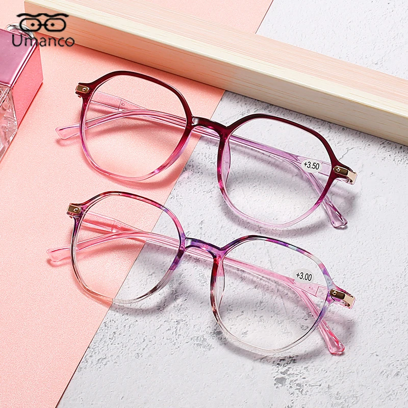 

Elegant Round Reading Glasses for Women Pink Purple Red Light Frame Vintage Computer Presbyopia Eyewear +1.0~+4.0 Mom Gift