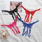 Стринги женские с жемчугом и V-образным вырезом, с заниженной талией