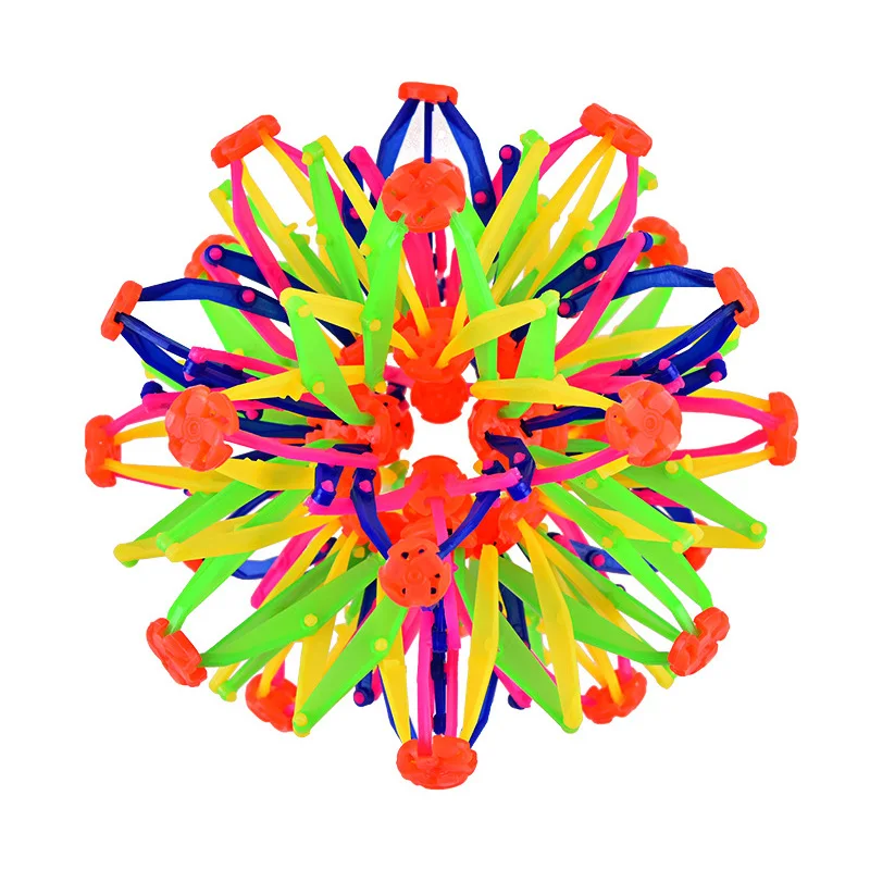 Цельный тянущийся раздвижной мяч игрушки для малышей разноцветный бросания