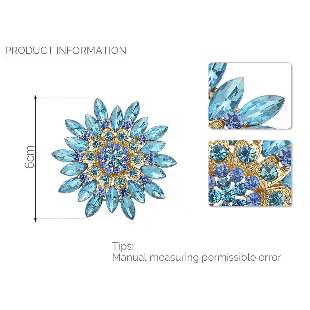 Модная брошь в виде цветка с кристаллами булавка аксессуары для одежды
