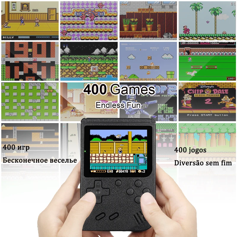 

8 Bit Handheld Portable Retro TV Video Game Console Gaming Mini Arcade Smart Videogames Machine Vidio 8bit Gamepad 400 in 1 Play